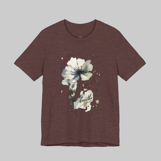 "Breathe" Watercolor Floral Tee |