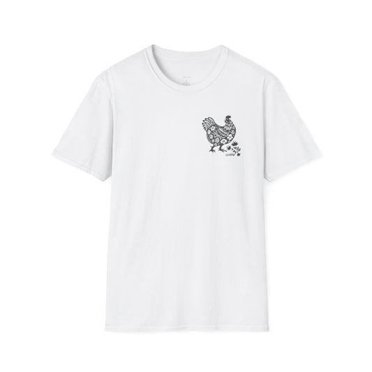Floral Hen T-Shirt — Vintage Chicken Graphic Tee
