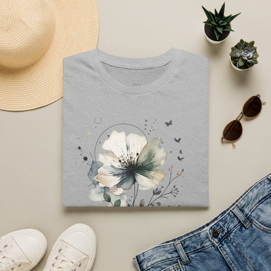 "Breathe" Floral Watercolor Tee | Soft Botanical Graphic Shirt
