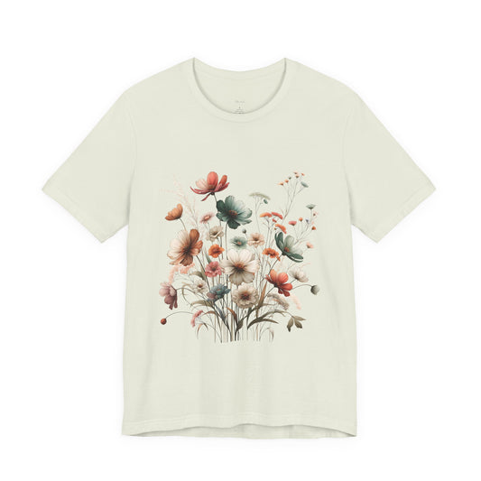Floral Meadow Tee — Watercolor Wildflower Bouquet Women's Shirt