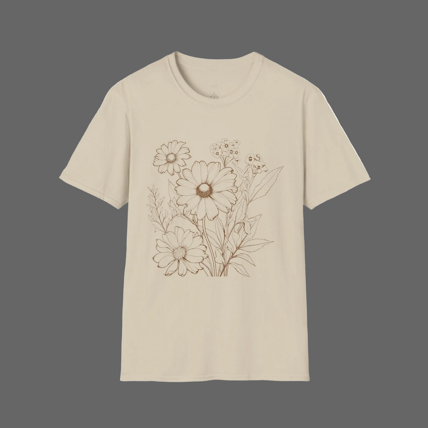 Floral Doodle Tee — Hand-Drawn Daisy Bouquet T-Shirt
