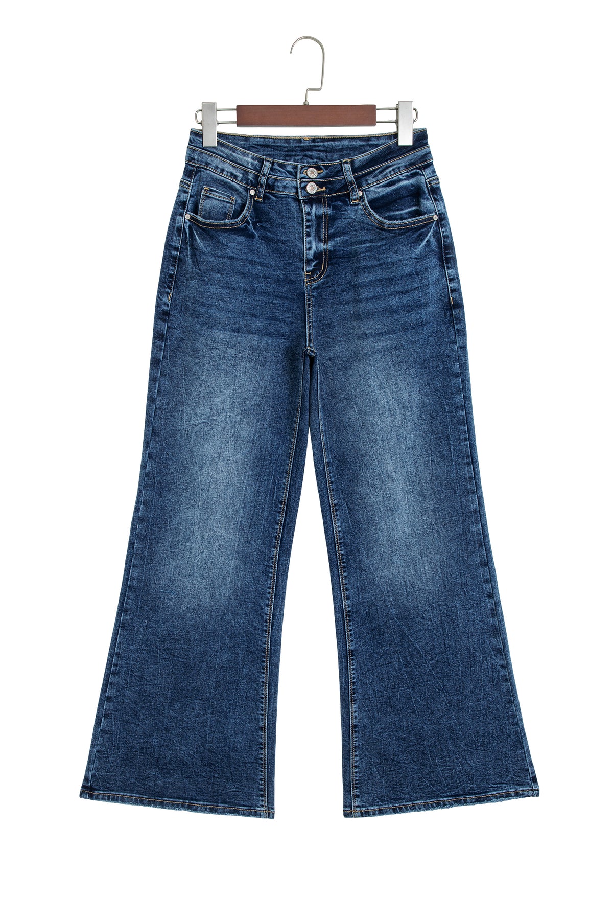 Acid Wash High Rise Flare Jeans