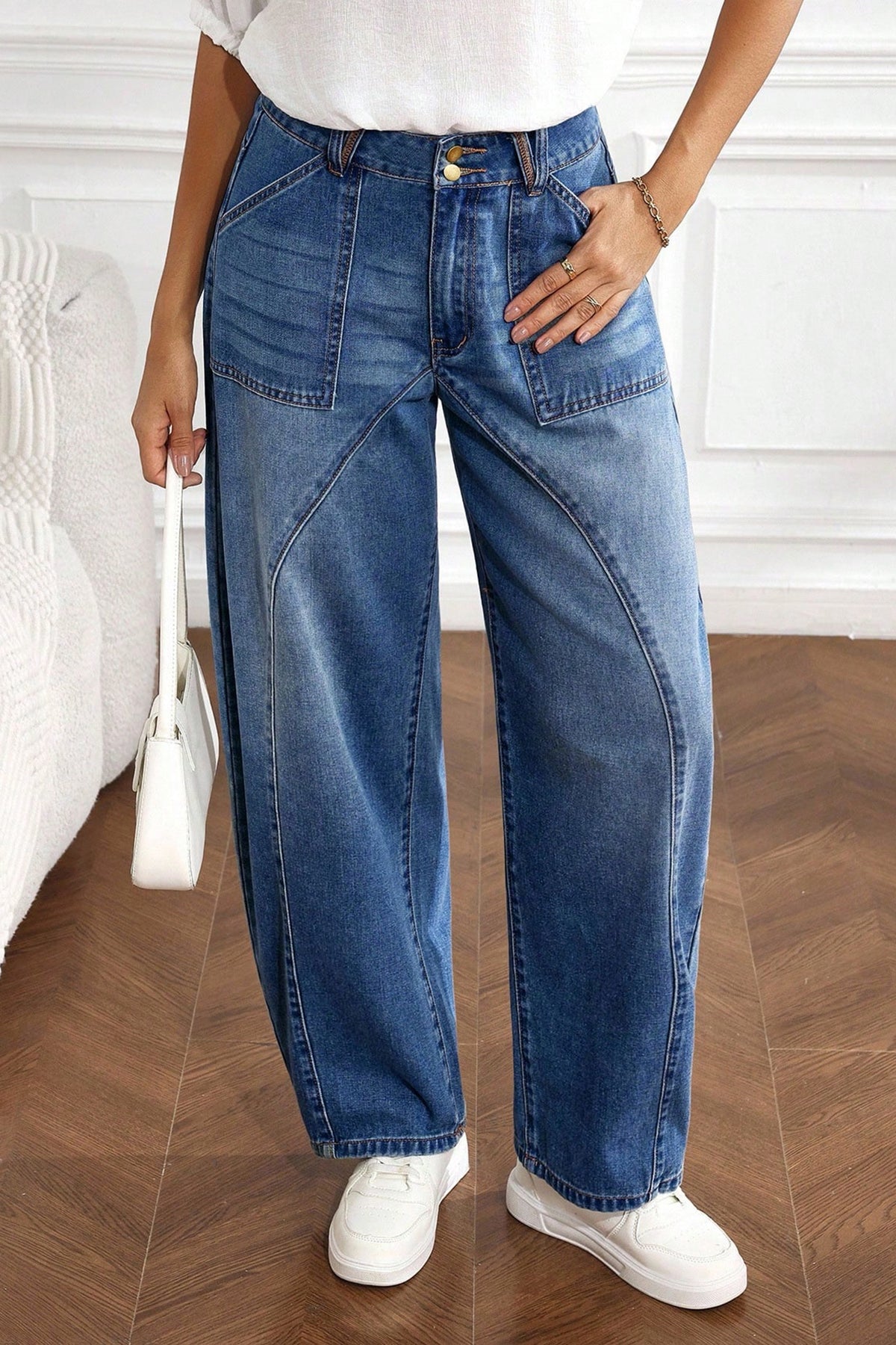 Ashleigh High-Waist Curved-Seam Ankle Jeans