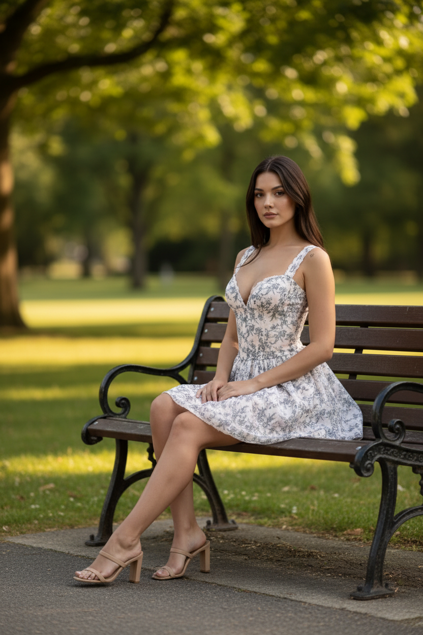 Floral Print Sweetheart Neck Mini Dress