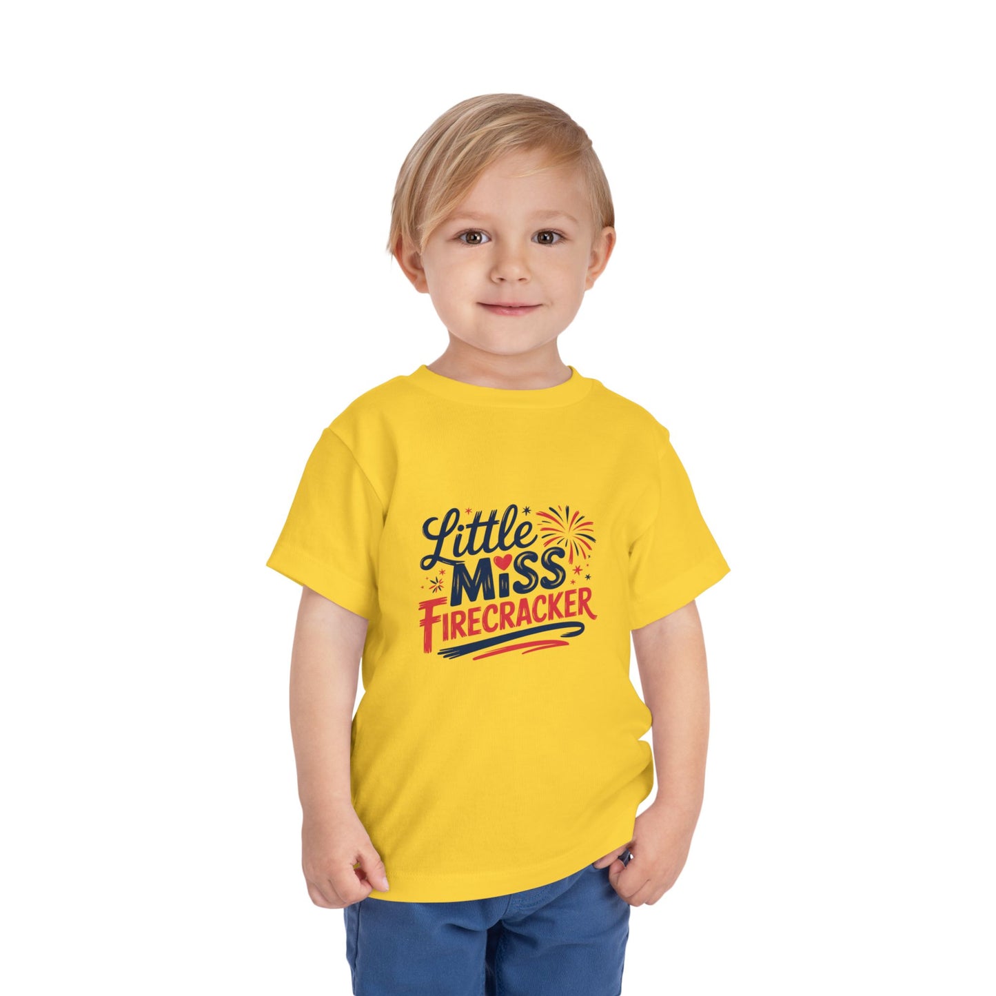 Little Miss Firecracker Toddler Tee | Patriotic 4th of July Kids Shirt