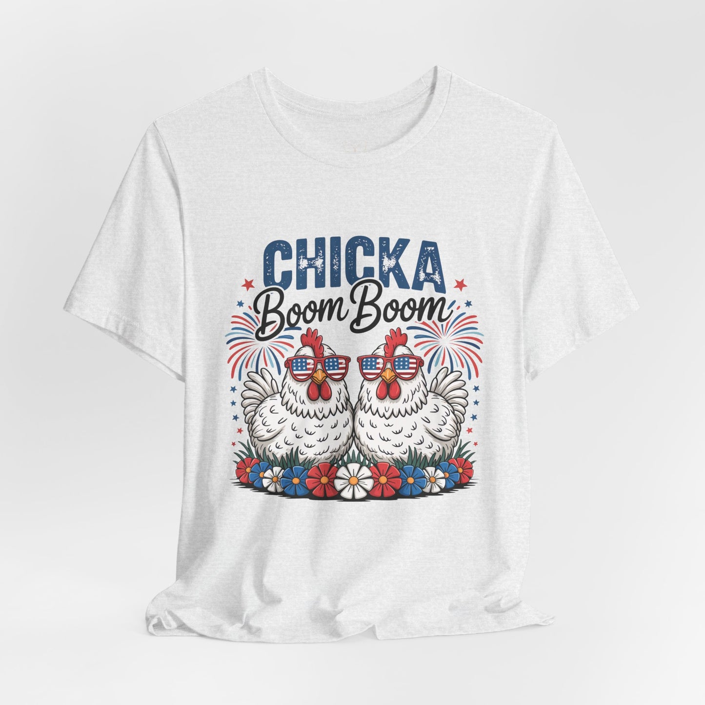Chicka Boom Boom Chicken T-Shirt — Patriotic Funny Farm Tee
