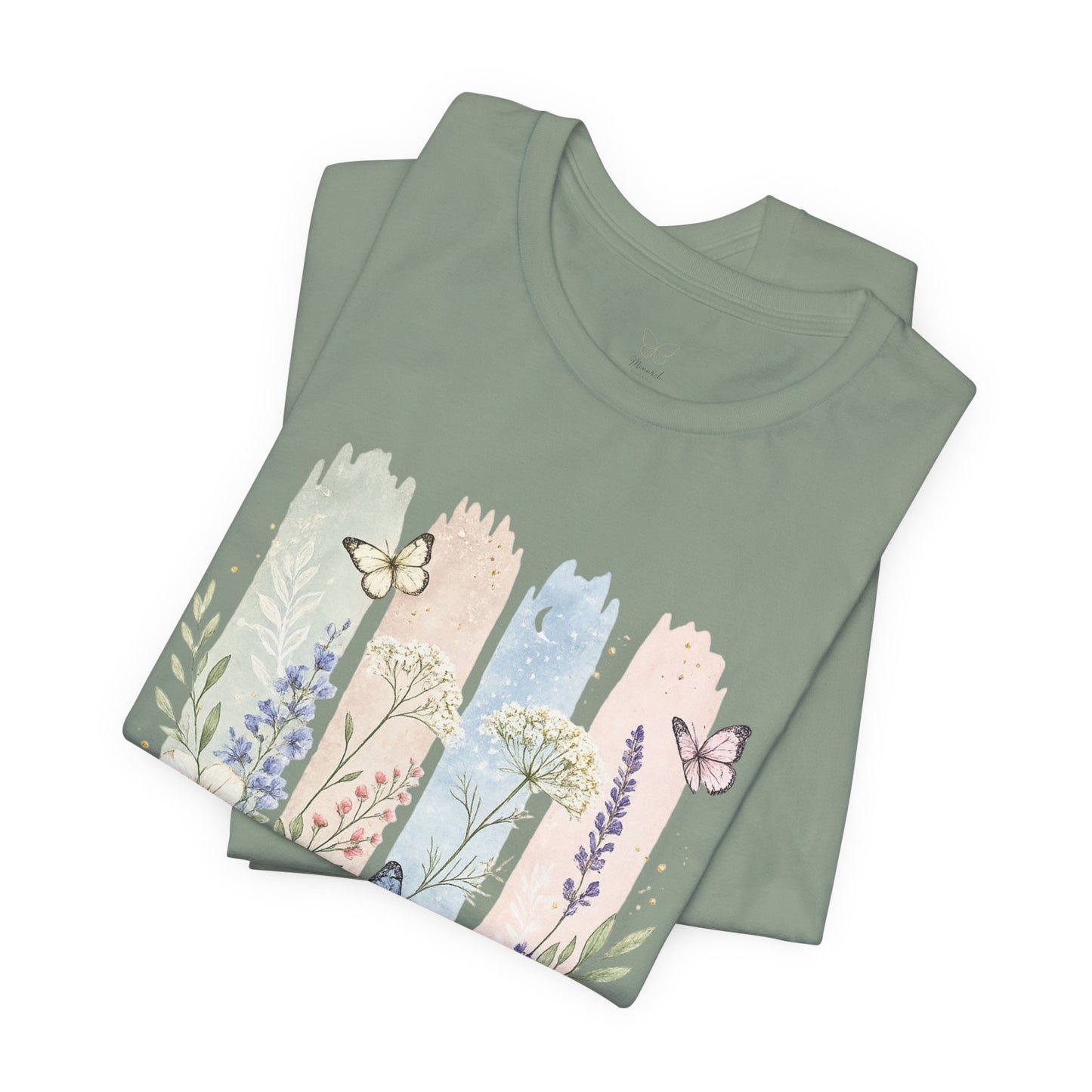 Floral Watercolor Butterfly T-Shirt — Pastel Garden Tee