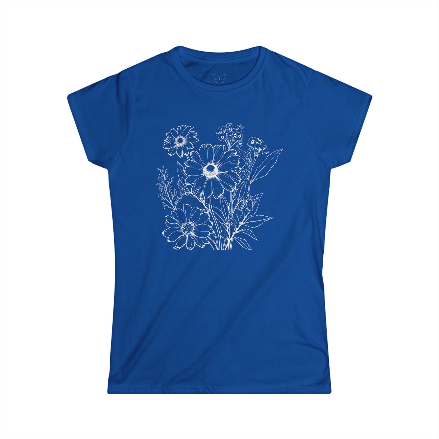 Floral Sketch Women's Tee — Hand-Drawn Wildflower Graphic