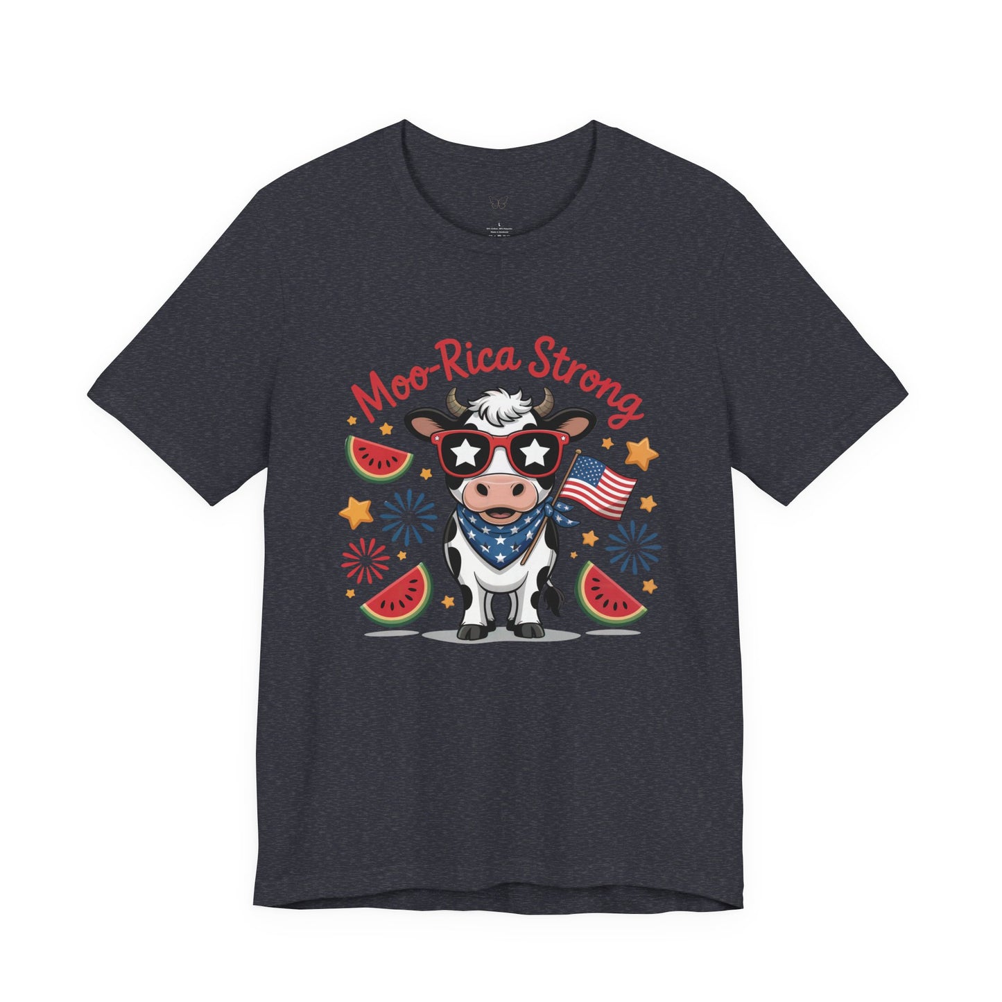Moo-rica Patriotic Cow Graphic Tee