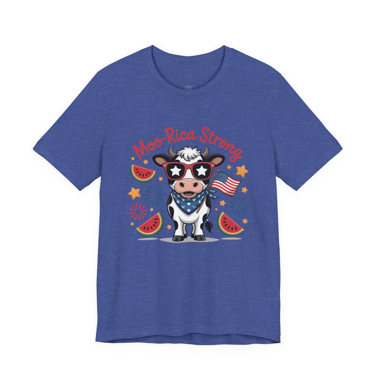 Moo-rica Patriotic Cow Graphic Tee