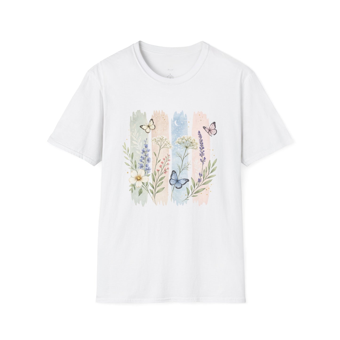 Floral Watercolor Butterfly T-Shirt — Pastel Garden Tee