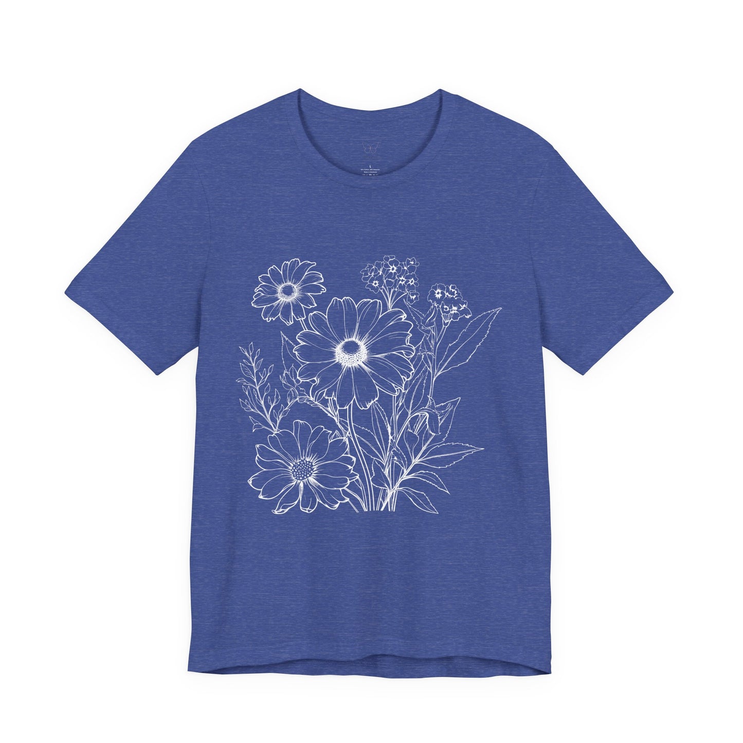 Floral Sketch Women's Tee — Hand-Drawn Wildflower Graphic