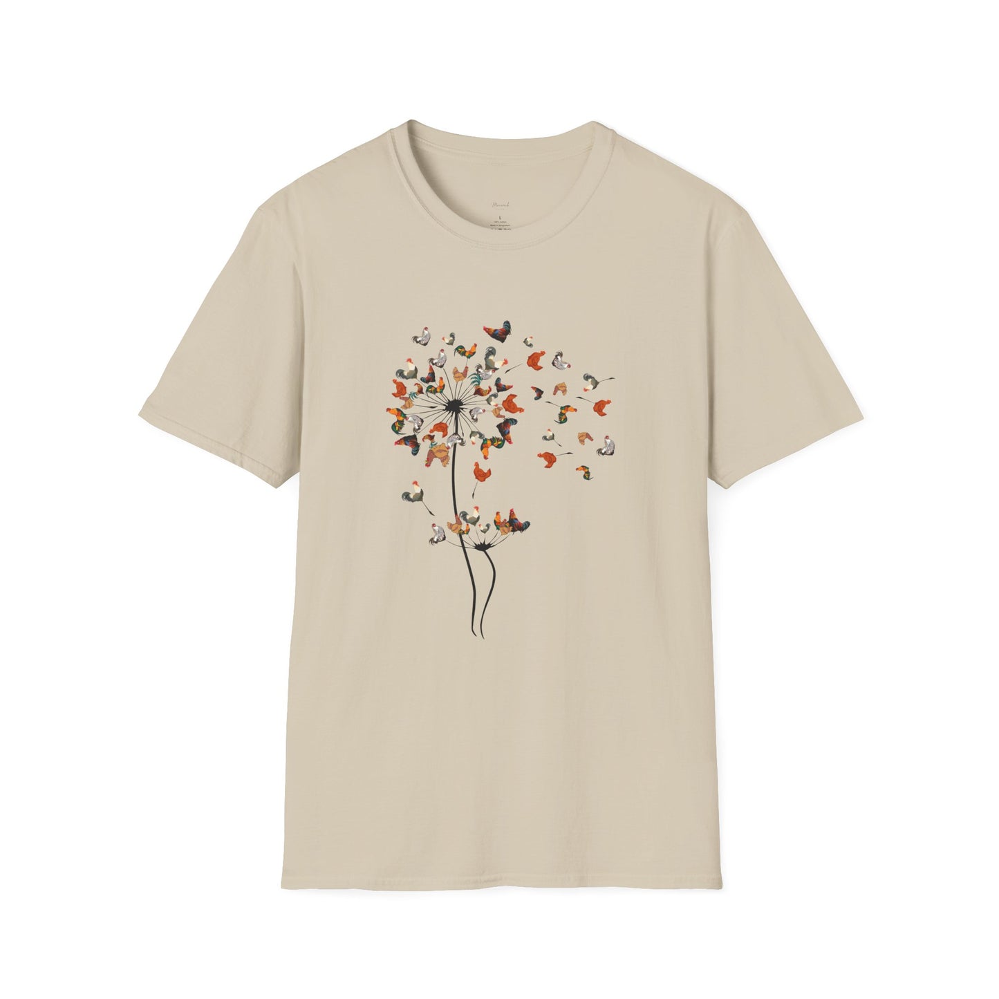 Chicken Dandelion T‑Shirt — Whimsical Floral Tee for Nature Lovers