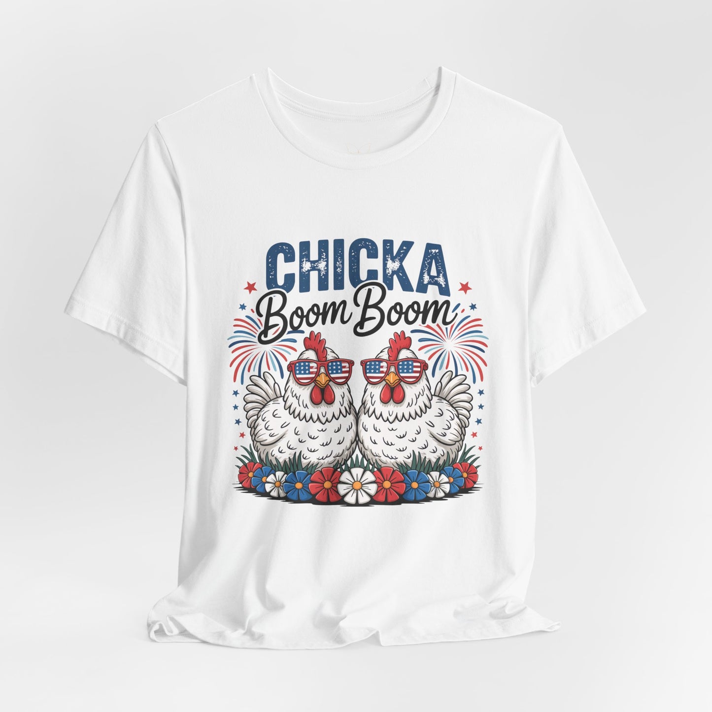 Chicka Boom Boom Chicken T-Shirt — Patriotic Funny Farm Tee