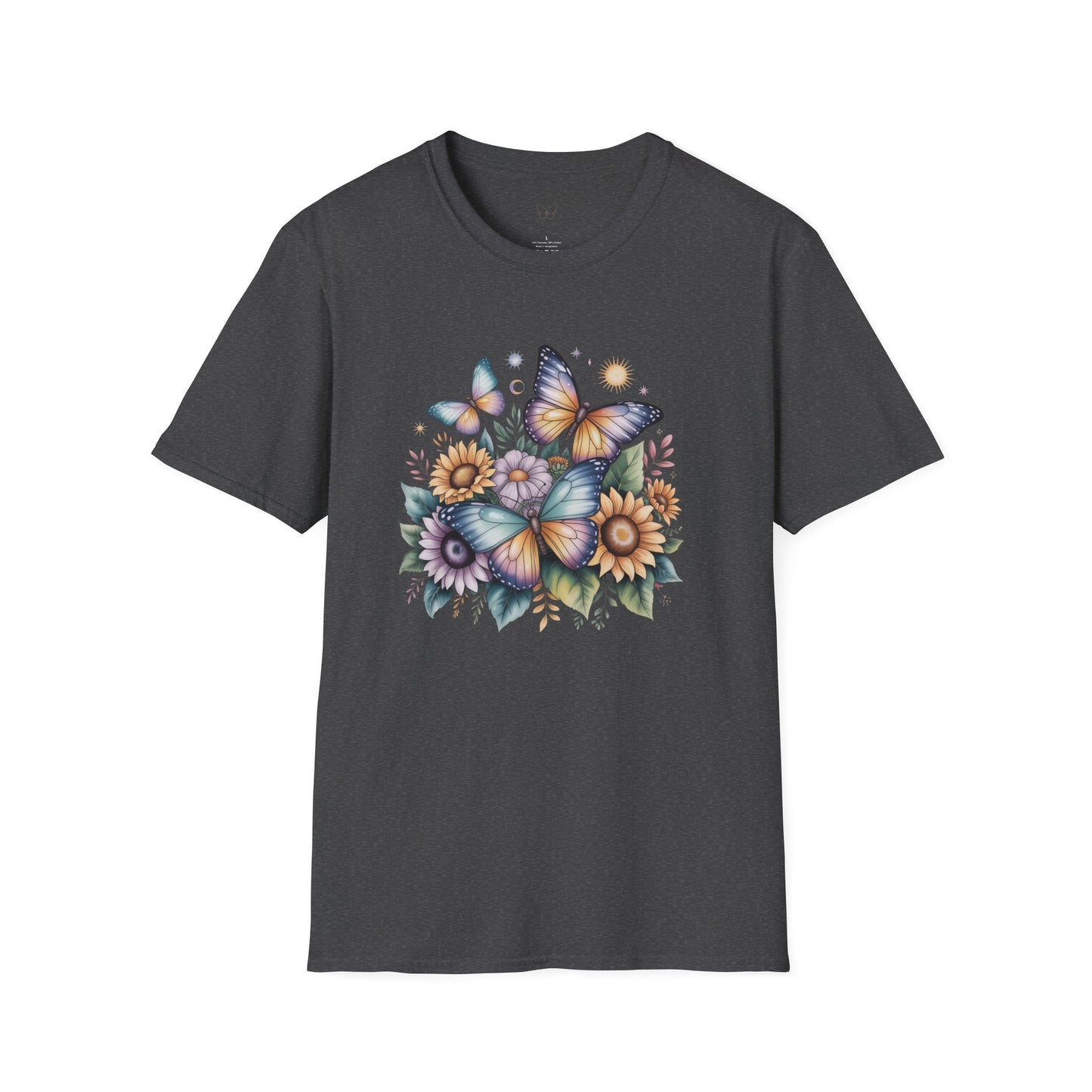 Butterfly Sunflower T-Shirt | Watercolor Floral Garden Tee
