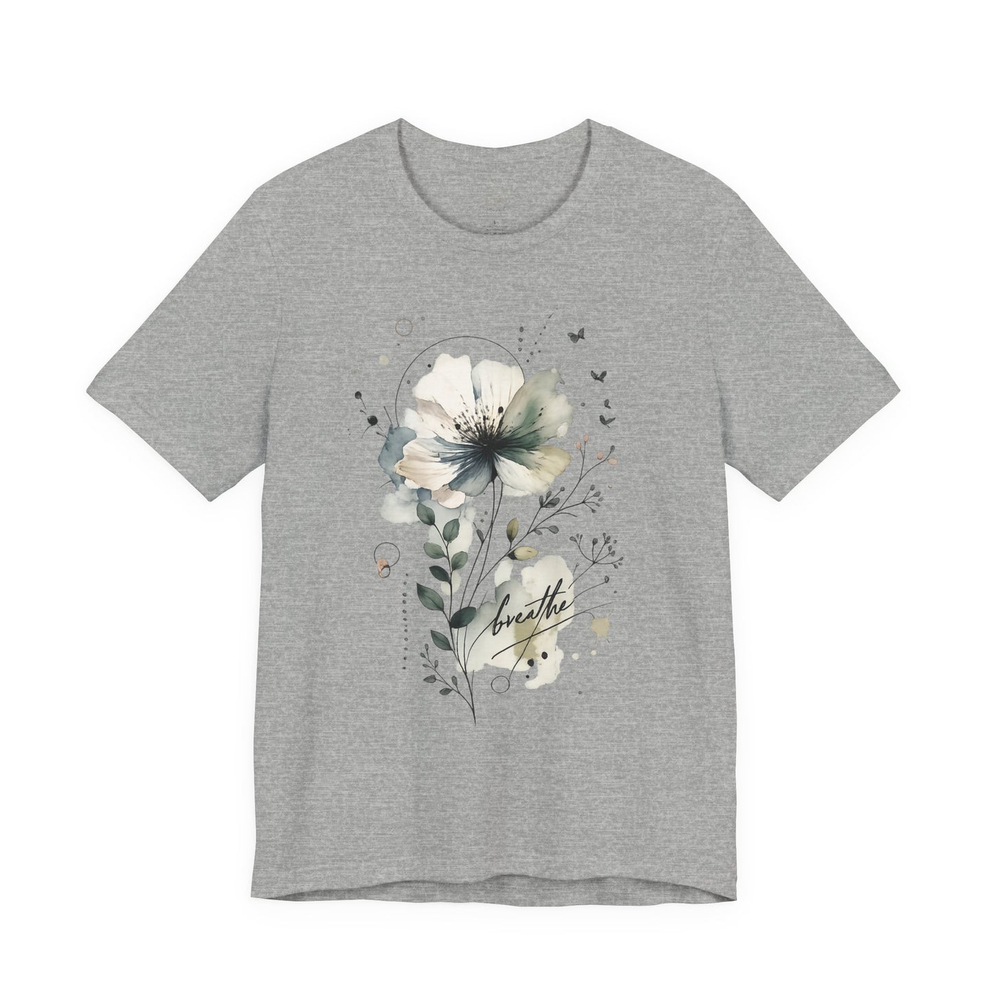 "Breathe" Watercolor Floral Tee |