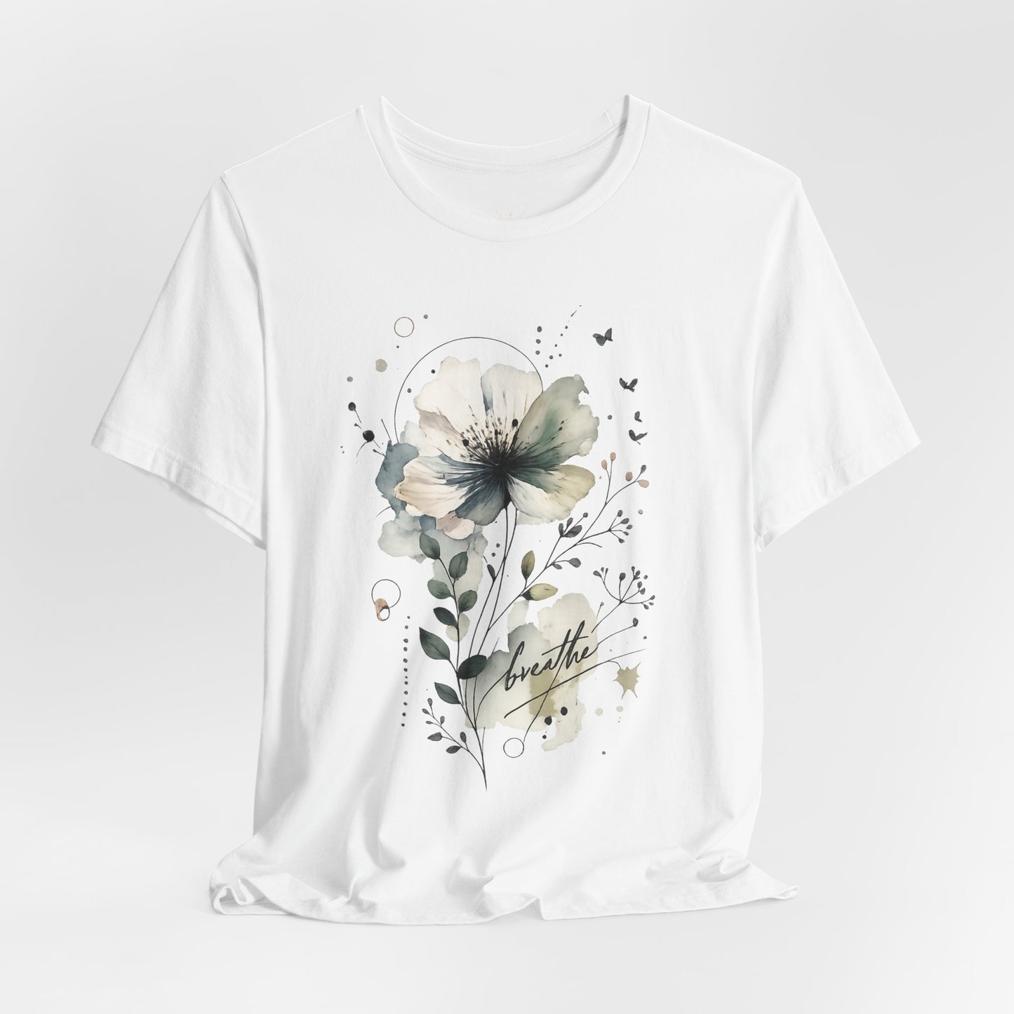 "Breathe" Watercolor Floral Tee |