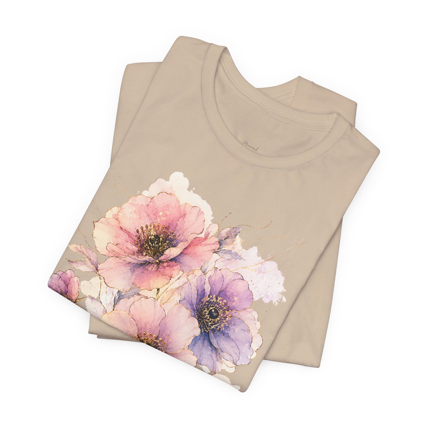 Floral Watercolor Tee — Pastel Poppy Bouquet T-Shirt