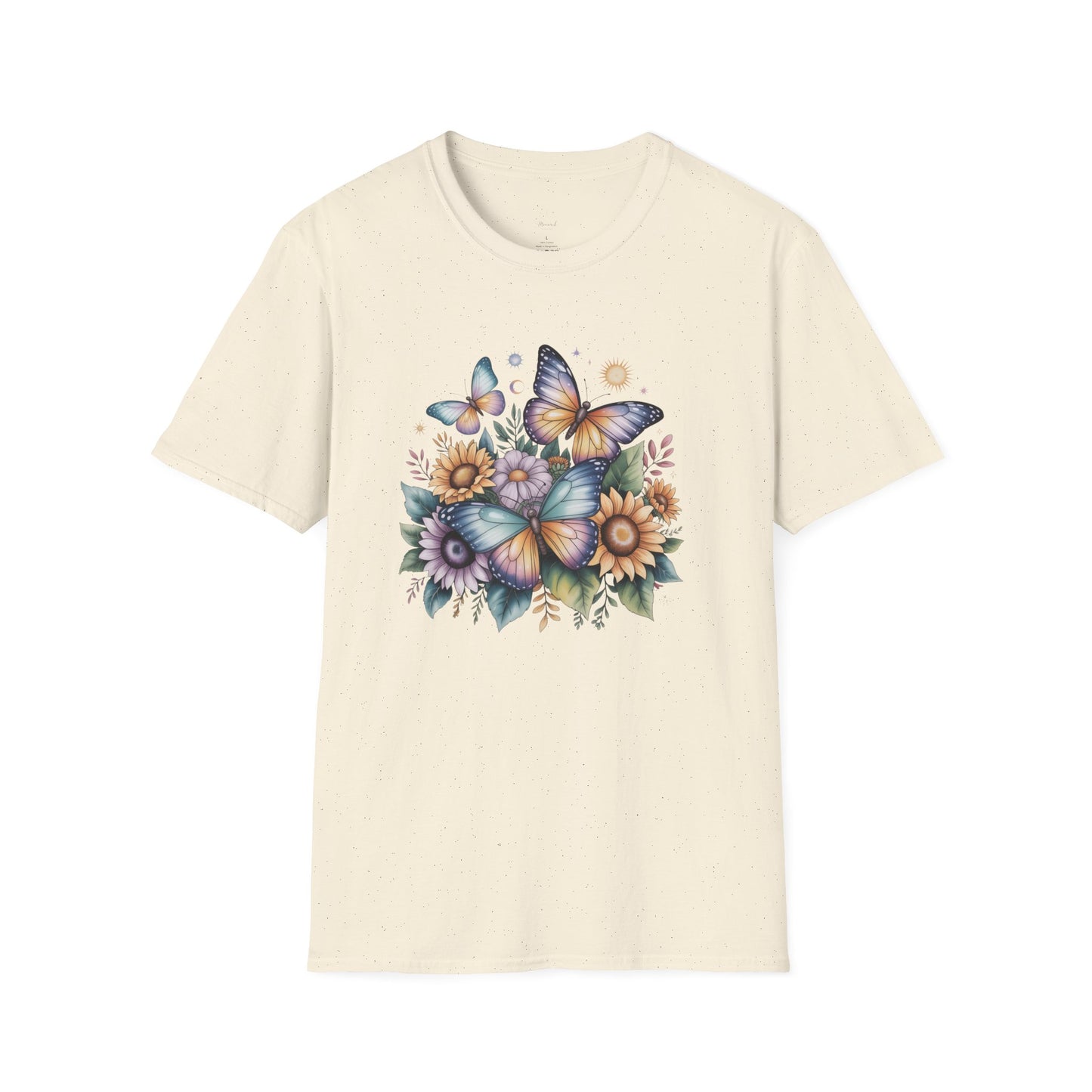 Butterfly Sunflower T-Shirt | Watercolor Floral Garden Tee