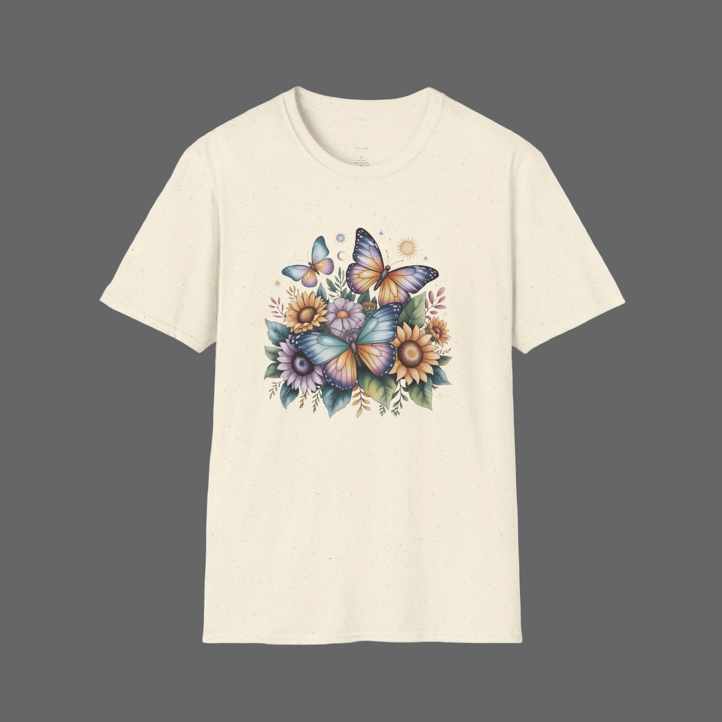 Butterfly Sunflower T-Shirt | Watercolor Floral Garden Tee