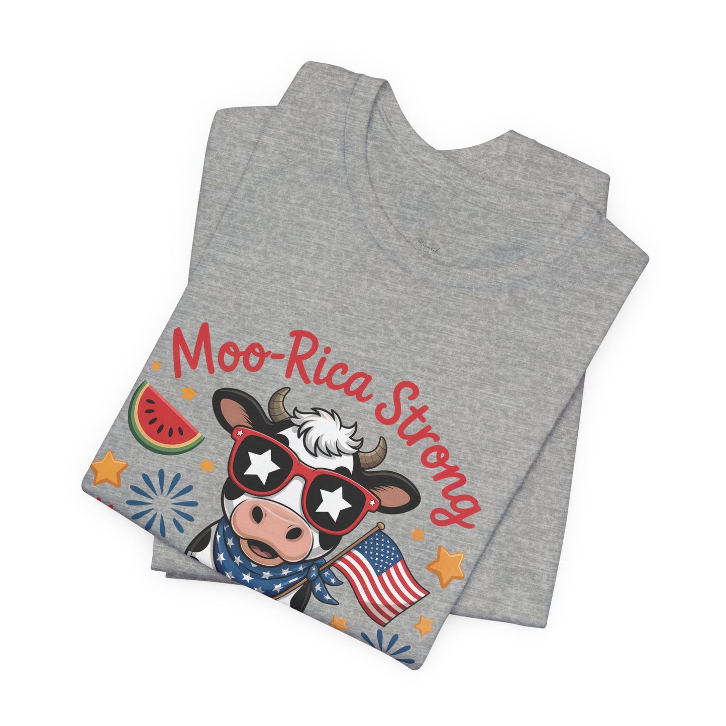 Moo-rica Patriotic Cow Graphic Tee