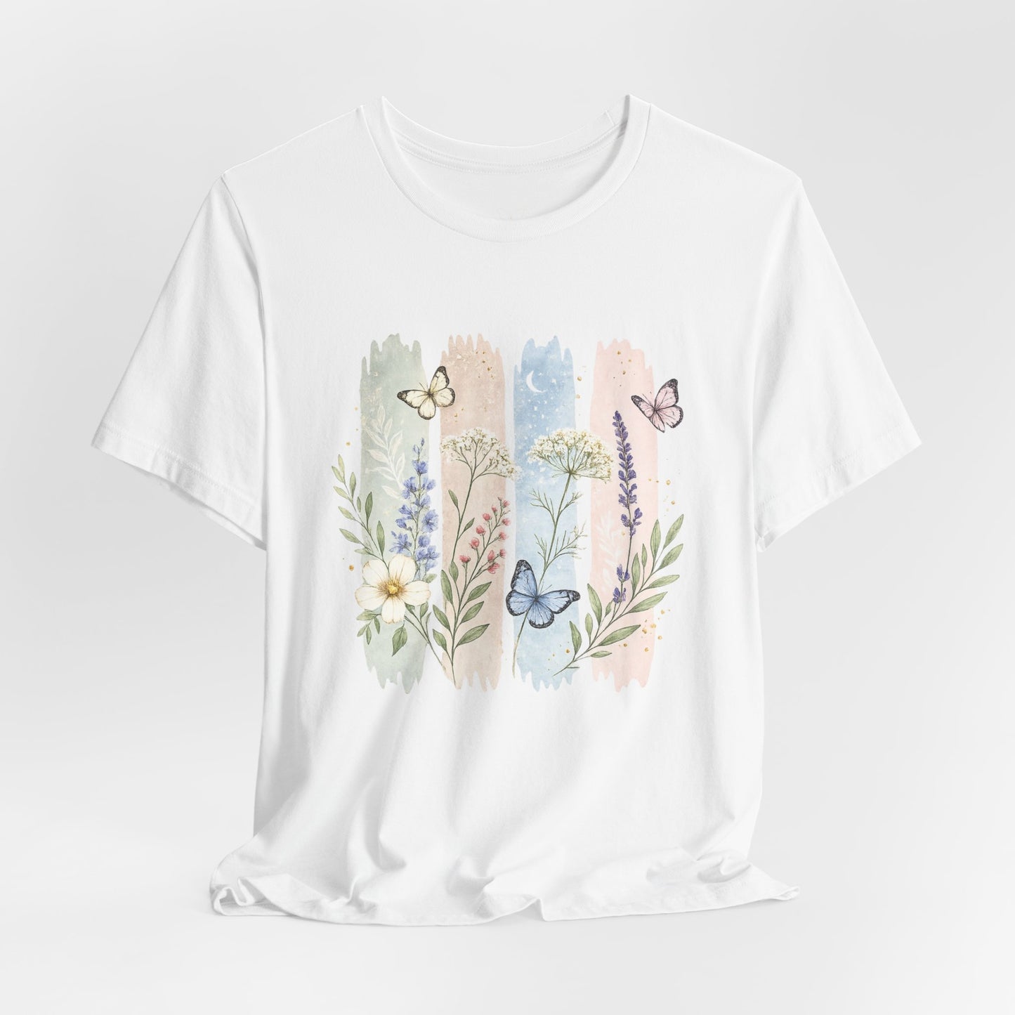 Floral Watercolor Butterfly T-Shirt — Pastel Garden Tee