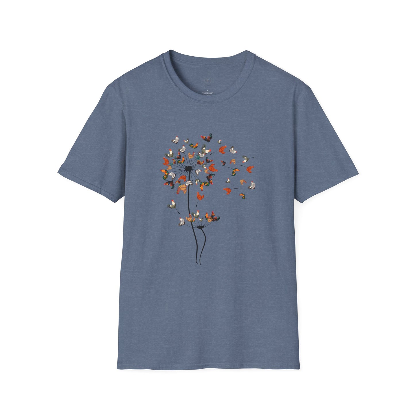 Chicken Dandelion T‑Shirt — Whimsical Floral Tee for Nature Lovers