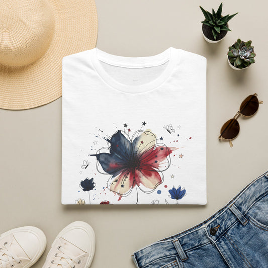 America 1776–2026 Patriotic Floral Tee — Faith, Freedom & Pride Graphic T-Shirt