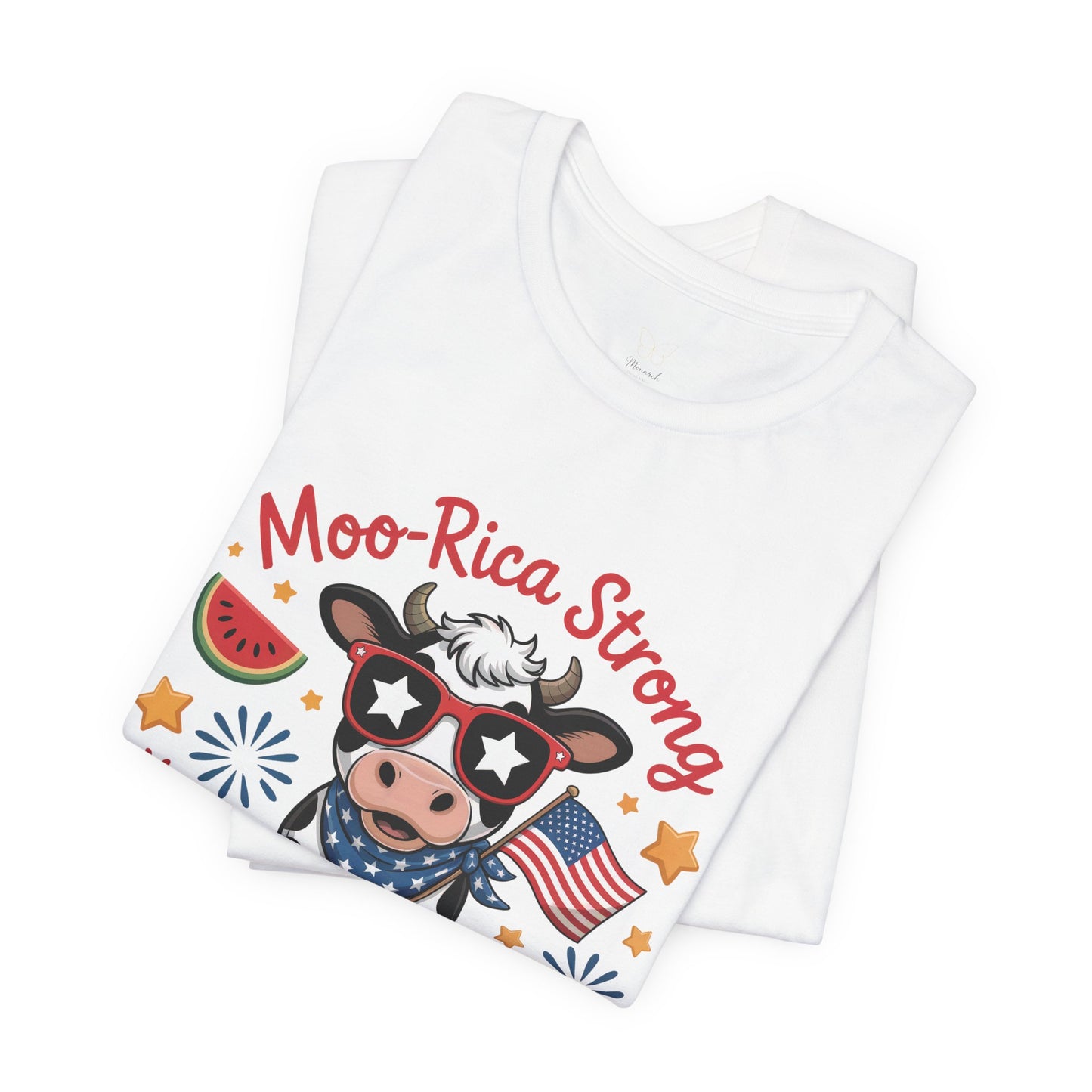 Moo-rica Patriotic Cow Graphic Tee