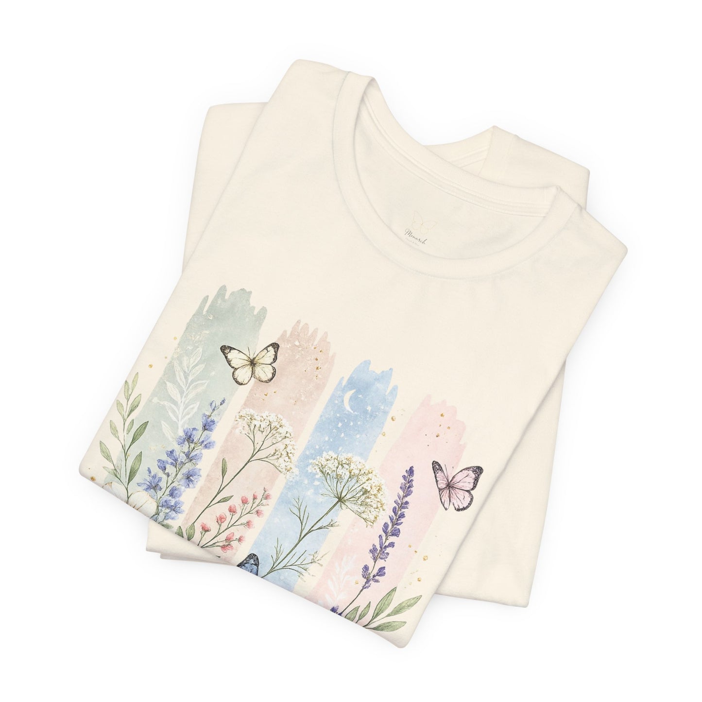 Floral Watercolor Butterfly T-Shirt — Pastel Garden Tee