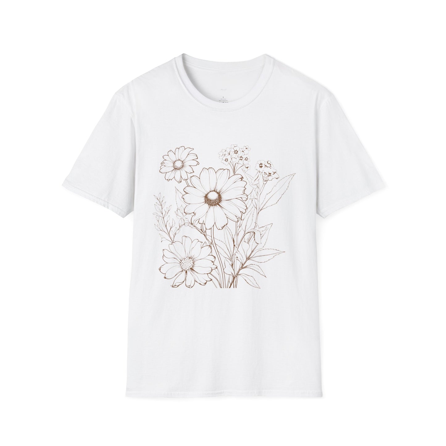 Floral Doodle Tee — Hand-Drawn Daisy Bouquet T-Shirt