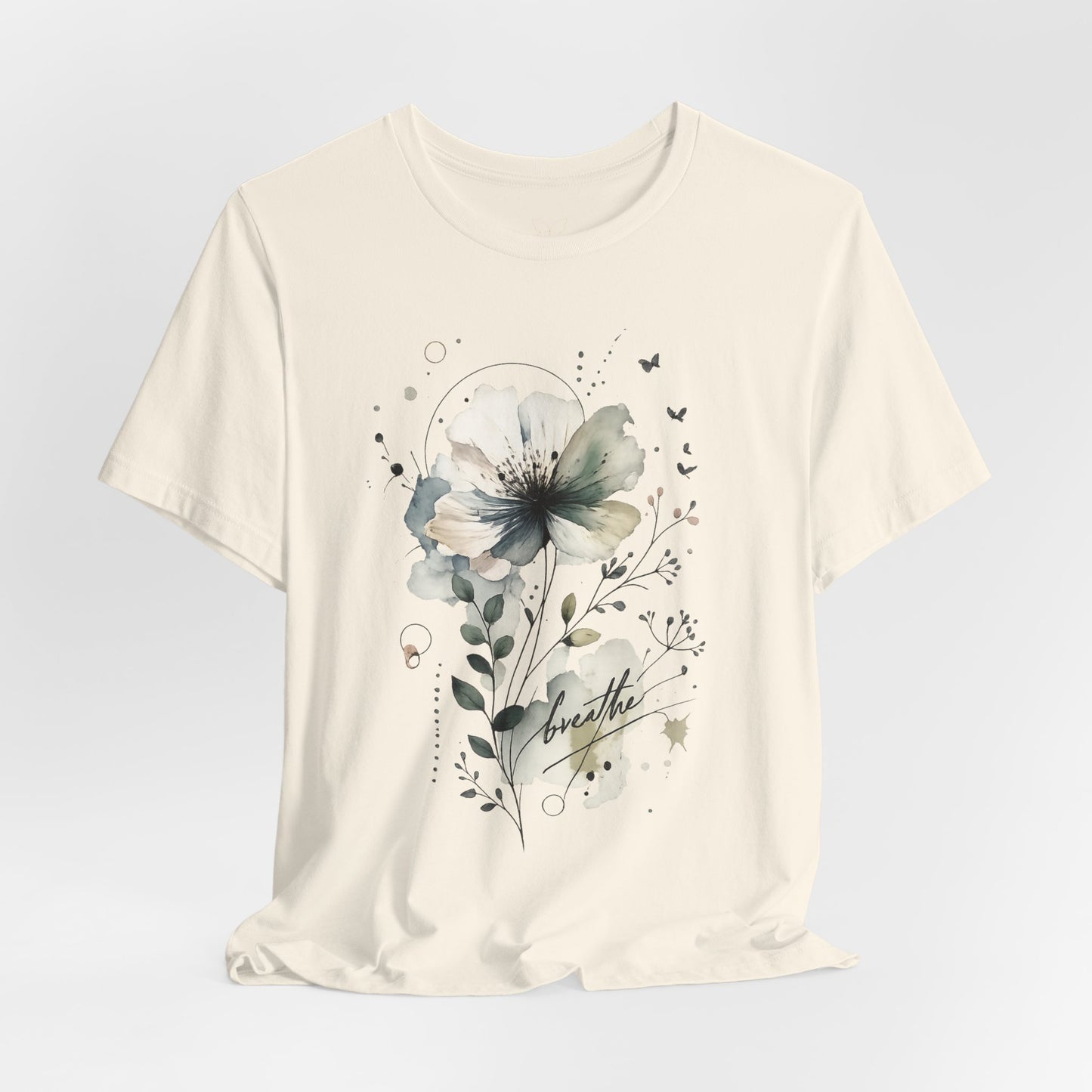 "Breathe" Watercolor Floral Tee |
