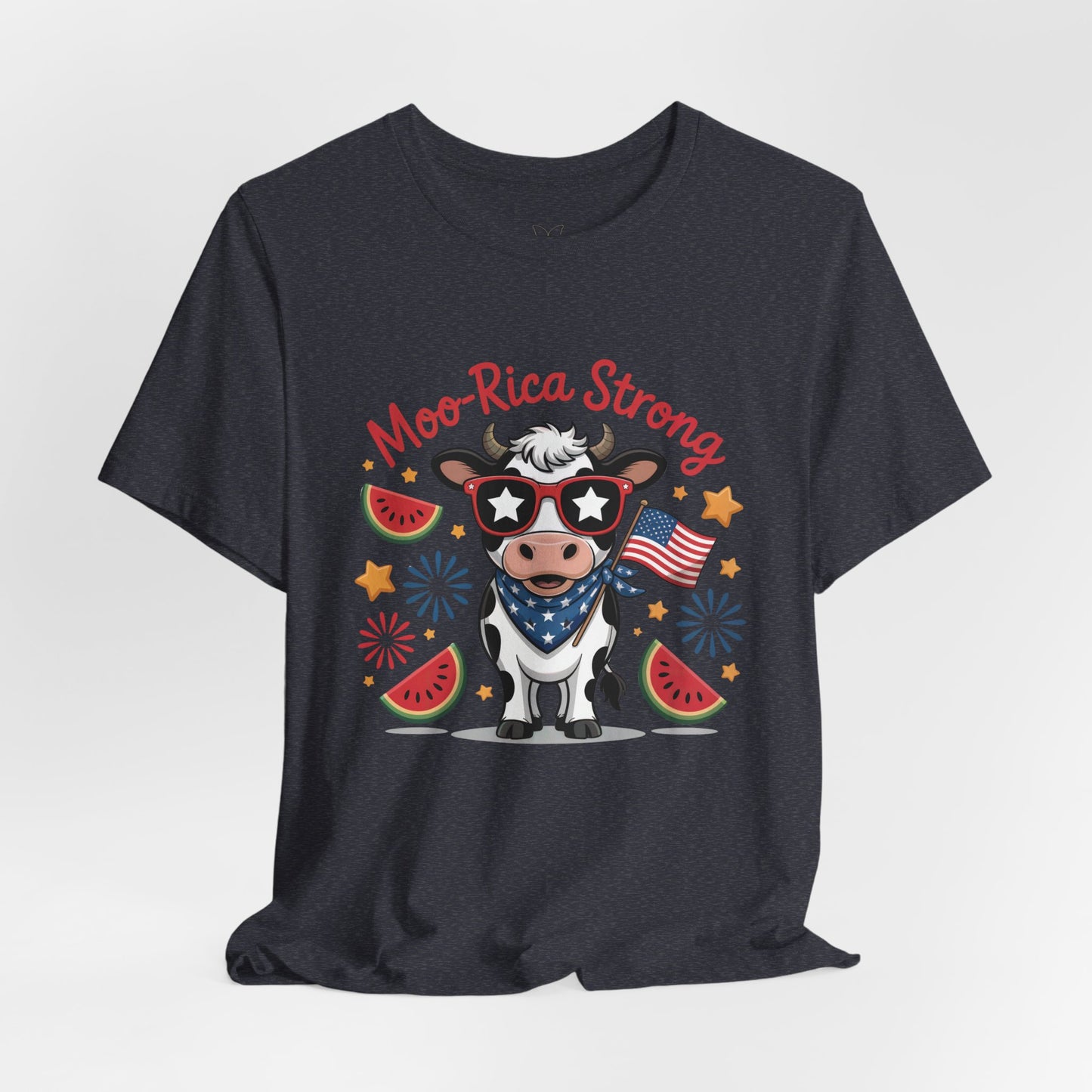 Moo-rica Patriotic Cow Graphic Tee