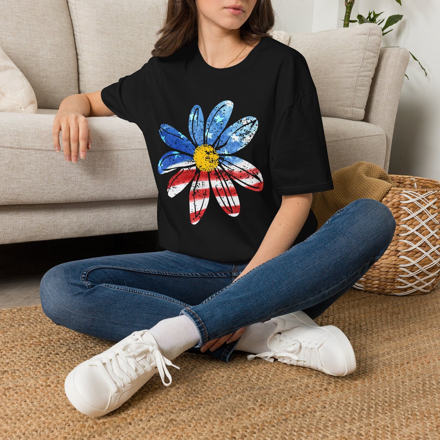 American Flag Daisy T-Shirt