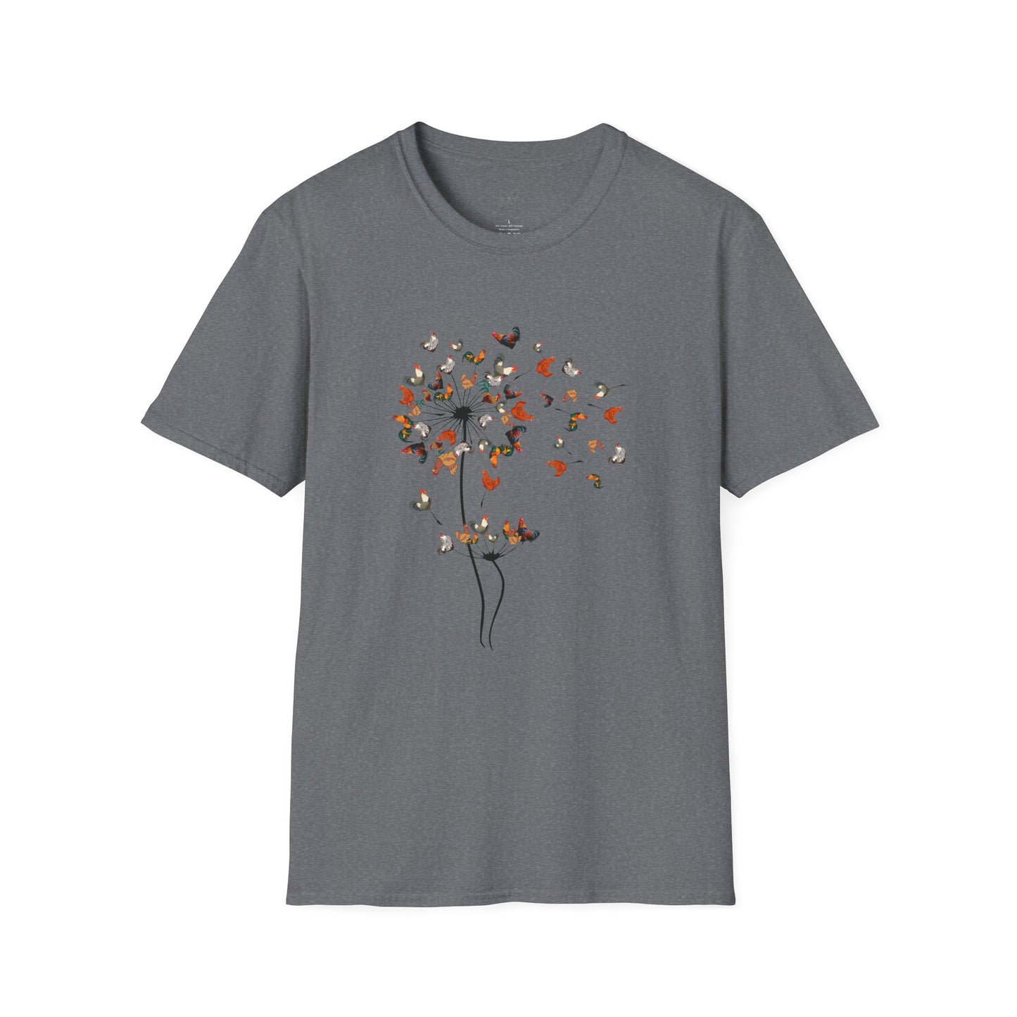 Chicken Dandelion T‑Shirt — Whimsical Floral Tee for Nature Lovers