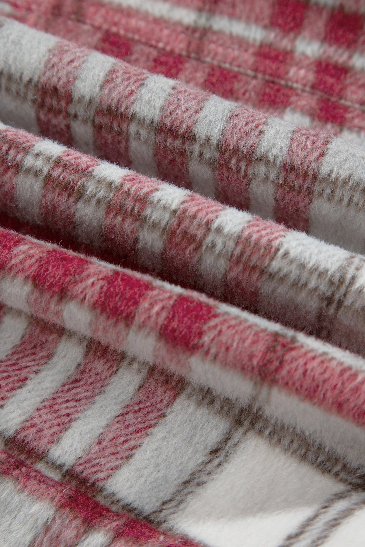 Red Plaid Flannel Button-Front Jacket