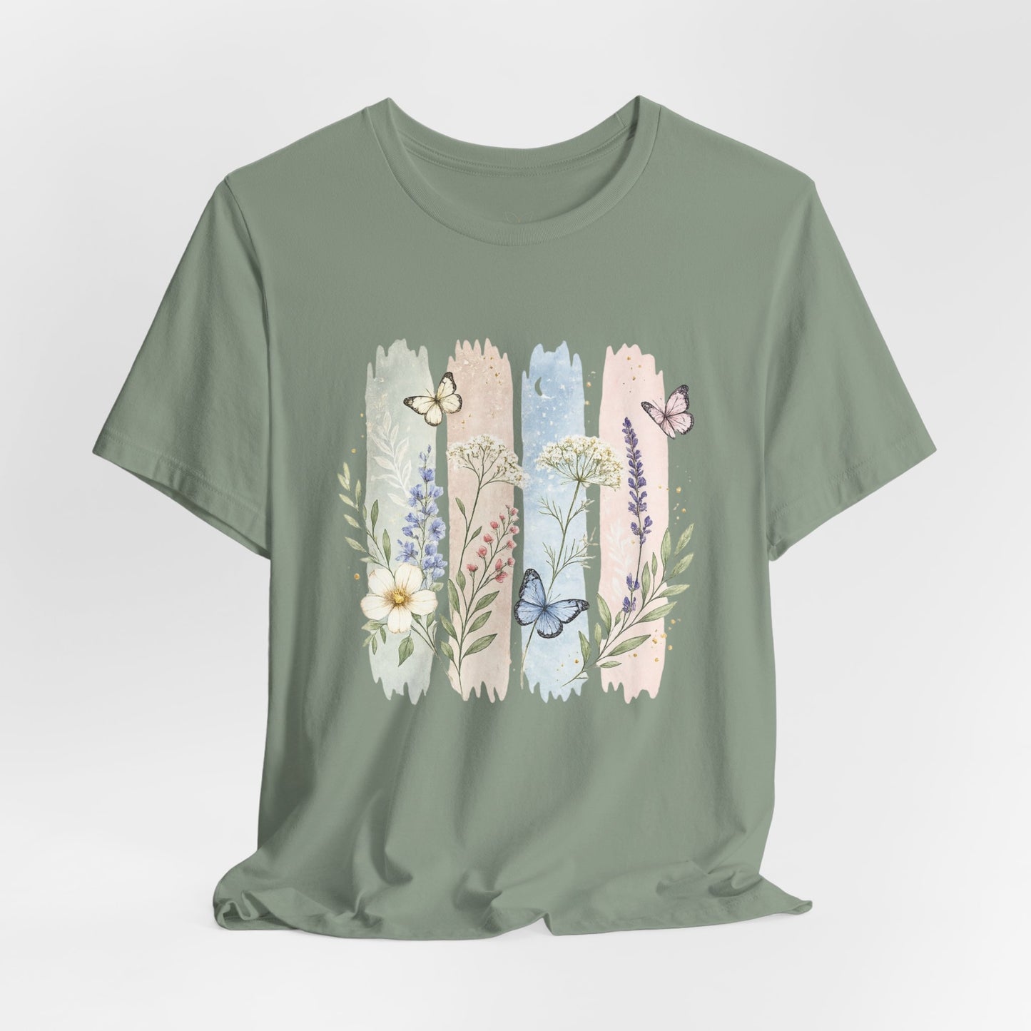 Floral Watercolor Butterfly T-Shirt — Pastel Garden Tee