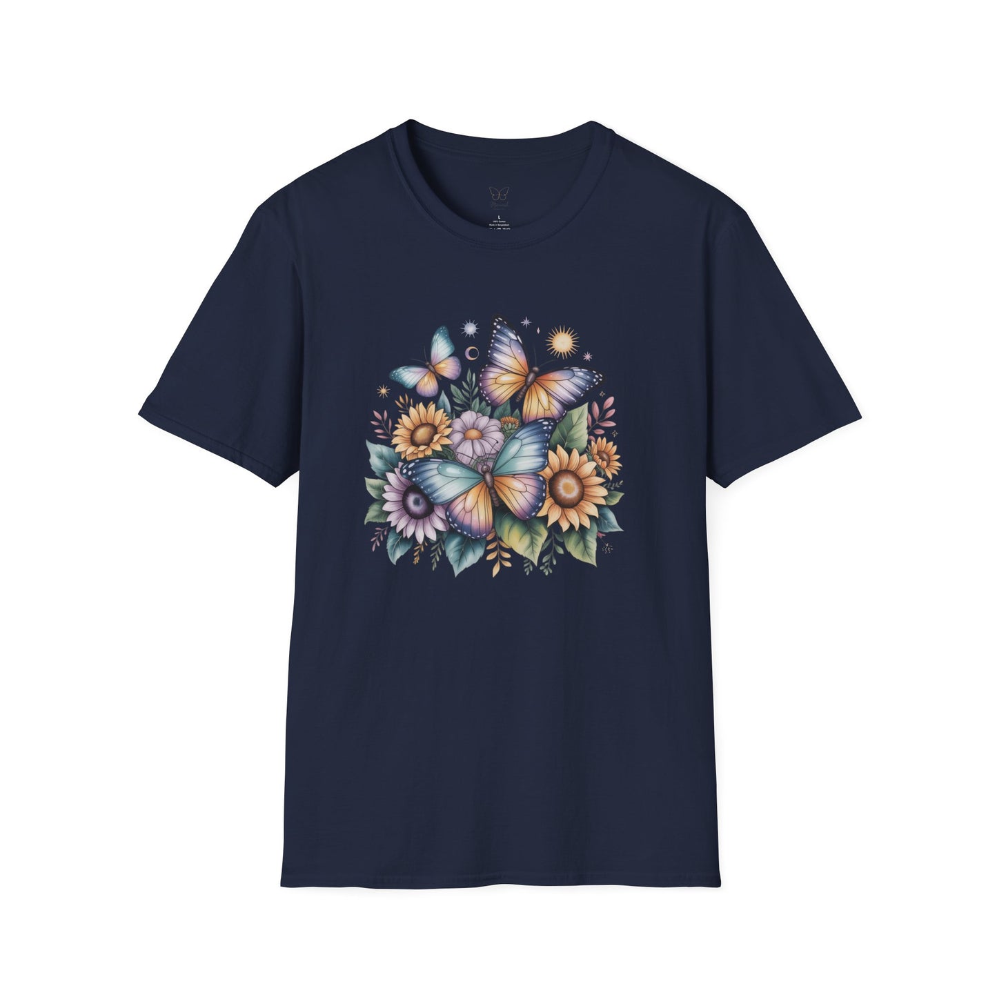 Butterfly Sunflower T-Shirt | Watercolor Floral Garden Tee