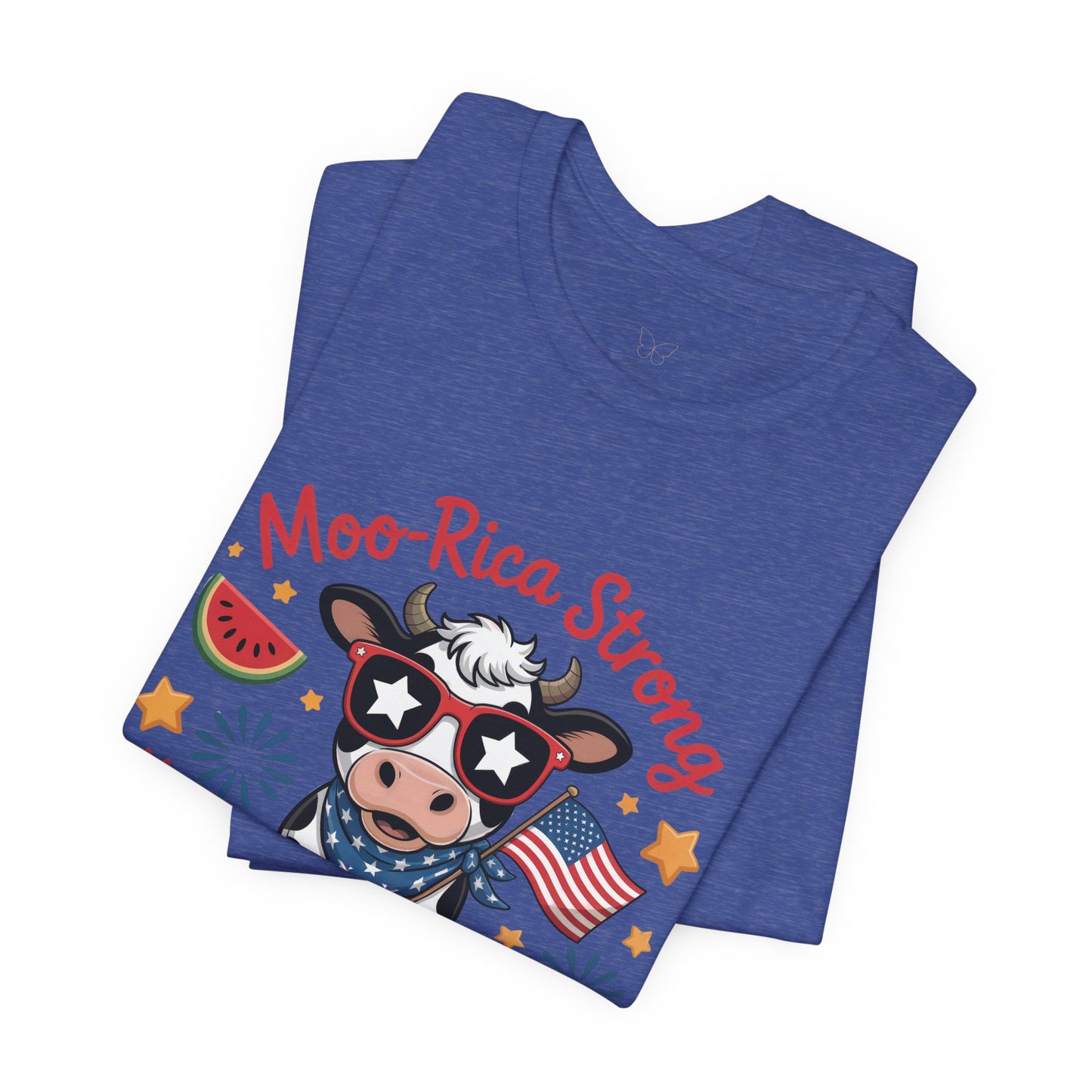 Moo-rica Patriotic Cow Graphic Tee