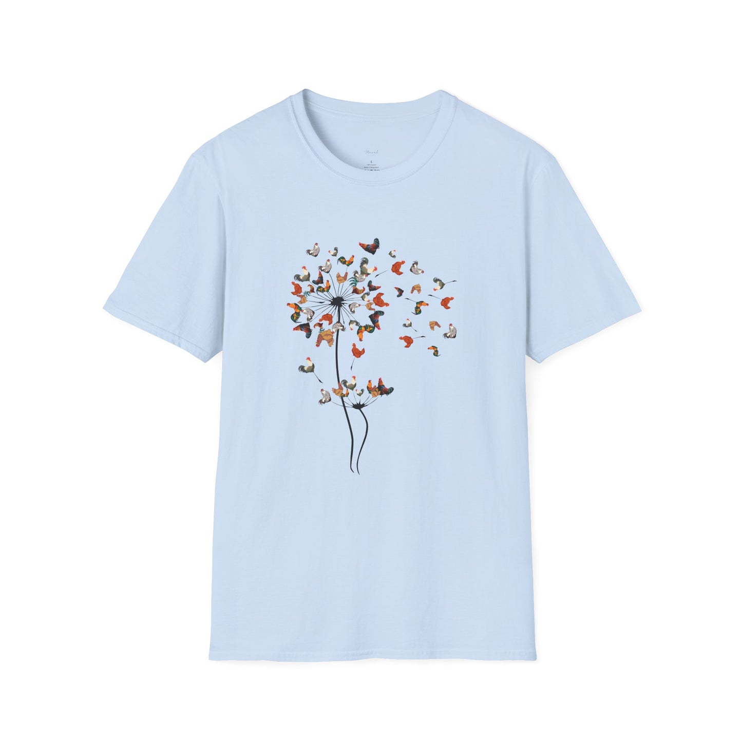 Chicken Dandelion T‑Shirt — Whimsical Floral Tee for Nature Lovers