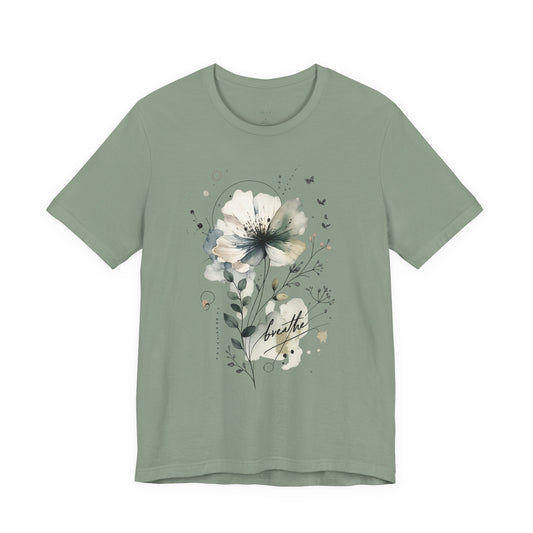 "Breathe" Watercolor Floral Tee |