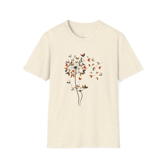 Chicken Dandelion T‑Shirt — Whimsical Floral Tee for Nature Lovers