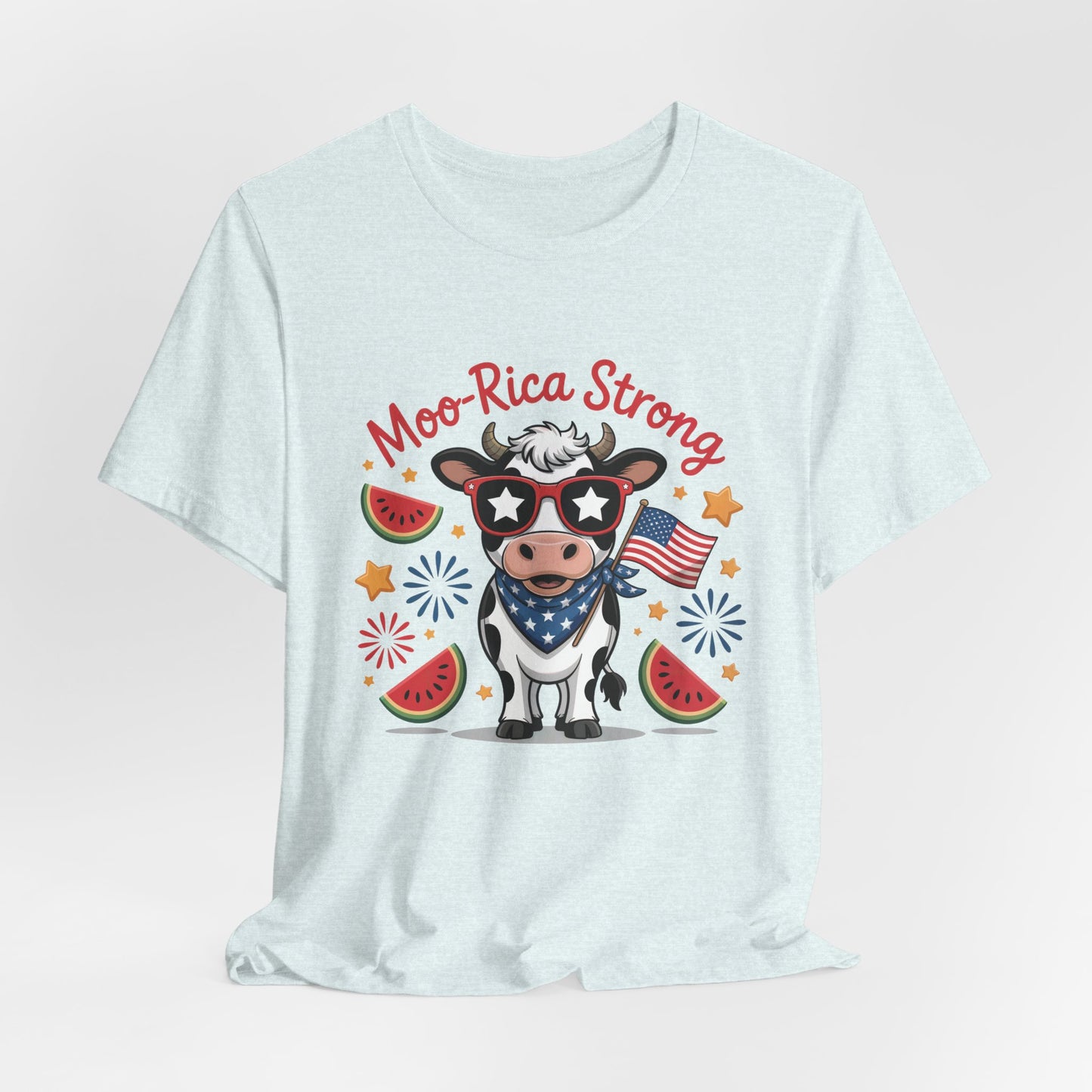 Moo-rica Patriotic Cow Graphic Tee