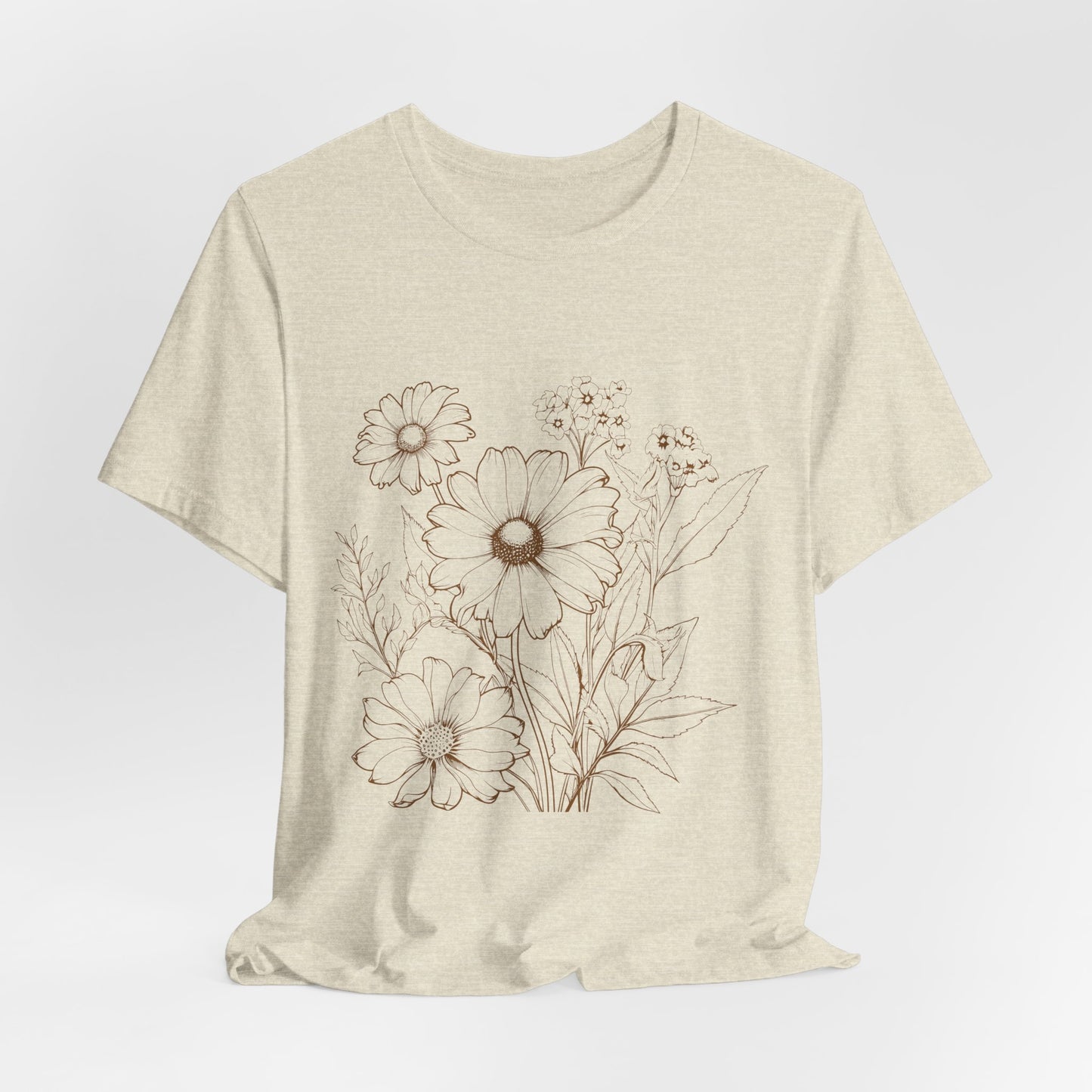 Floral Doodle Tee — Hand‑Drawn Daisy Bouquet T-Shirt