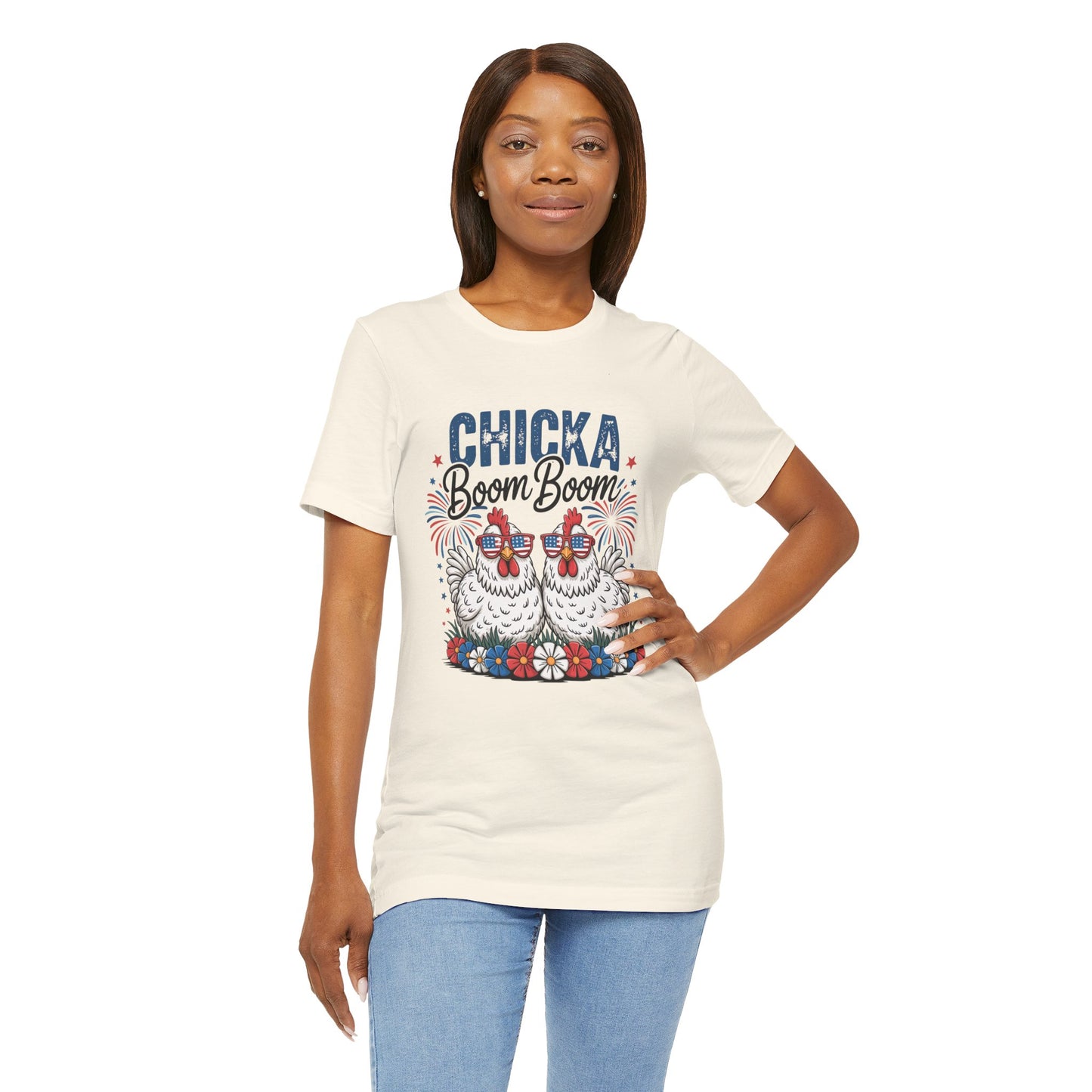 Chicka Boom Boom Chicken T-Shirt — Patriotic Funny Farm Tee