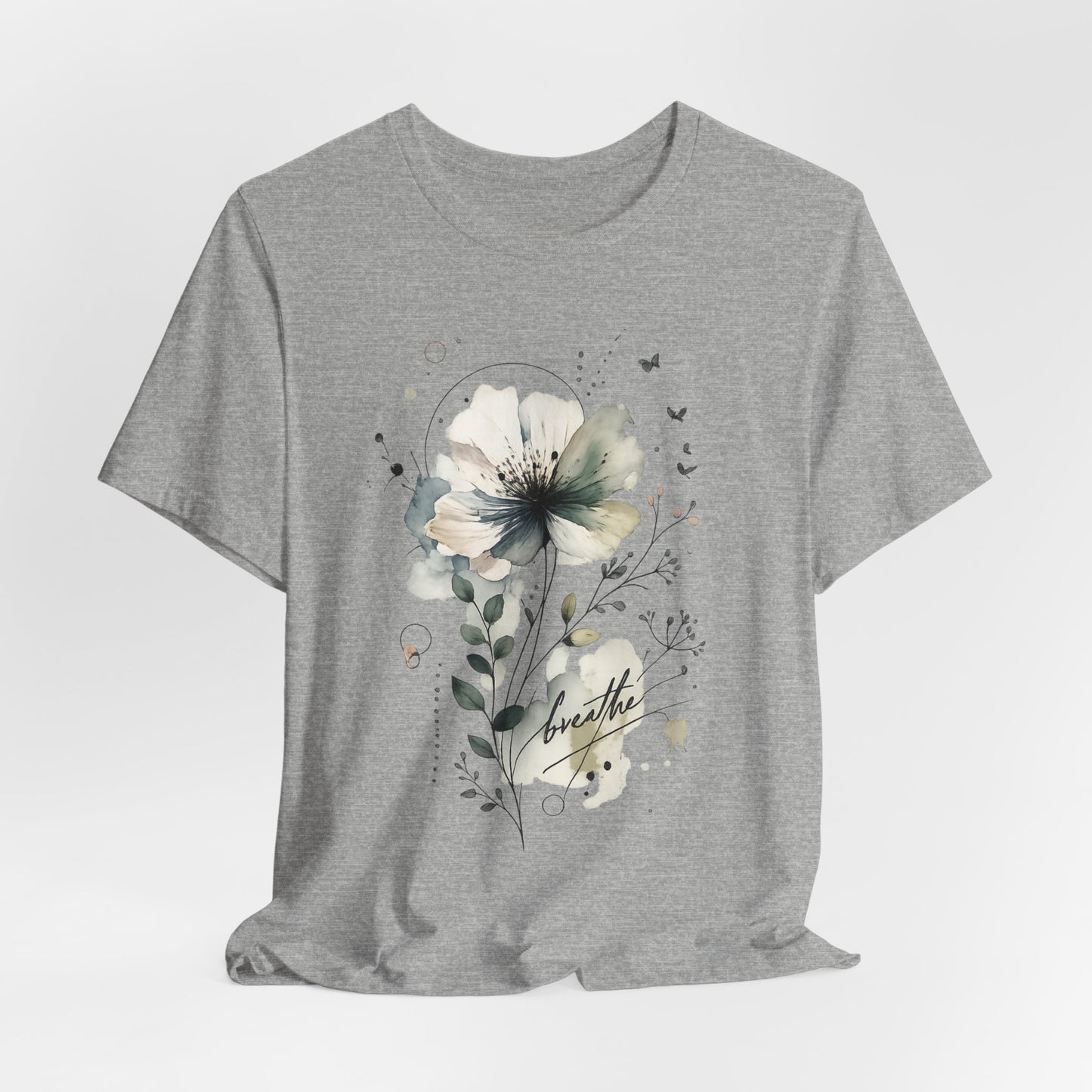 "Breathe" Watercolor Floral Tee |