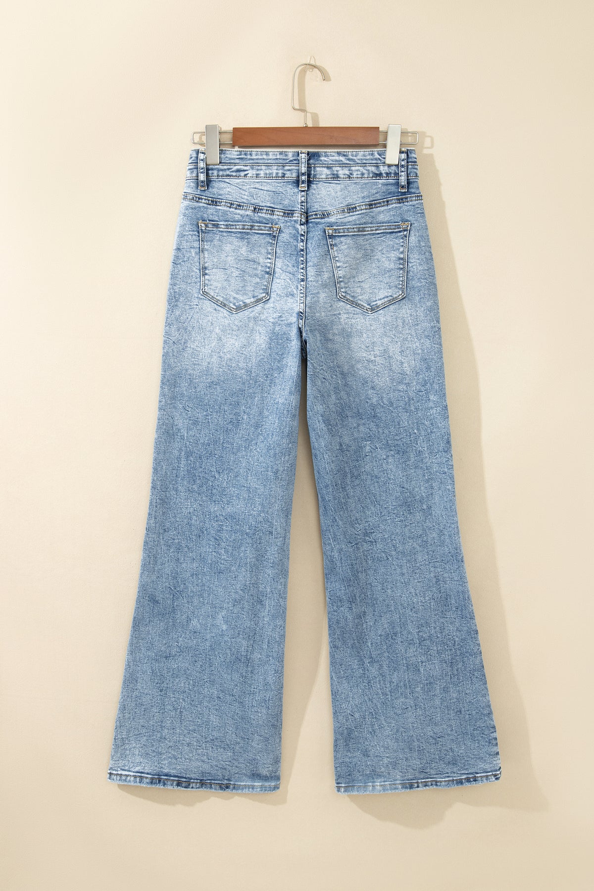 Acid Wash High Rise Flare Jeans