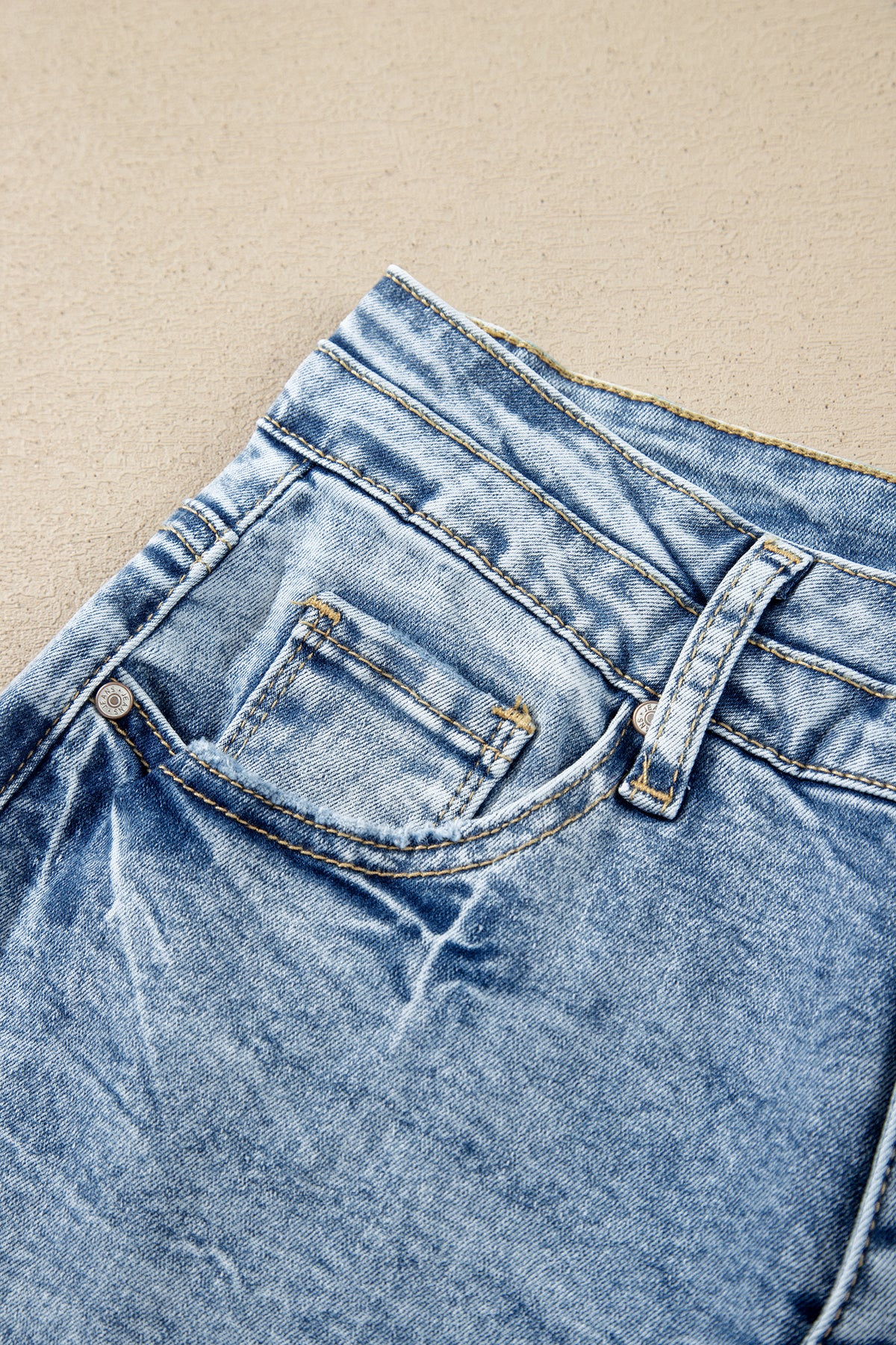Acid Wash High Rise Flare Jeans