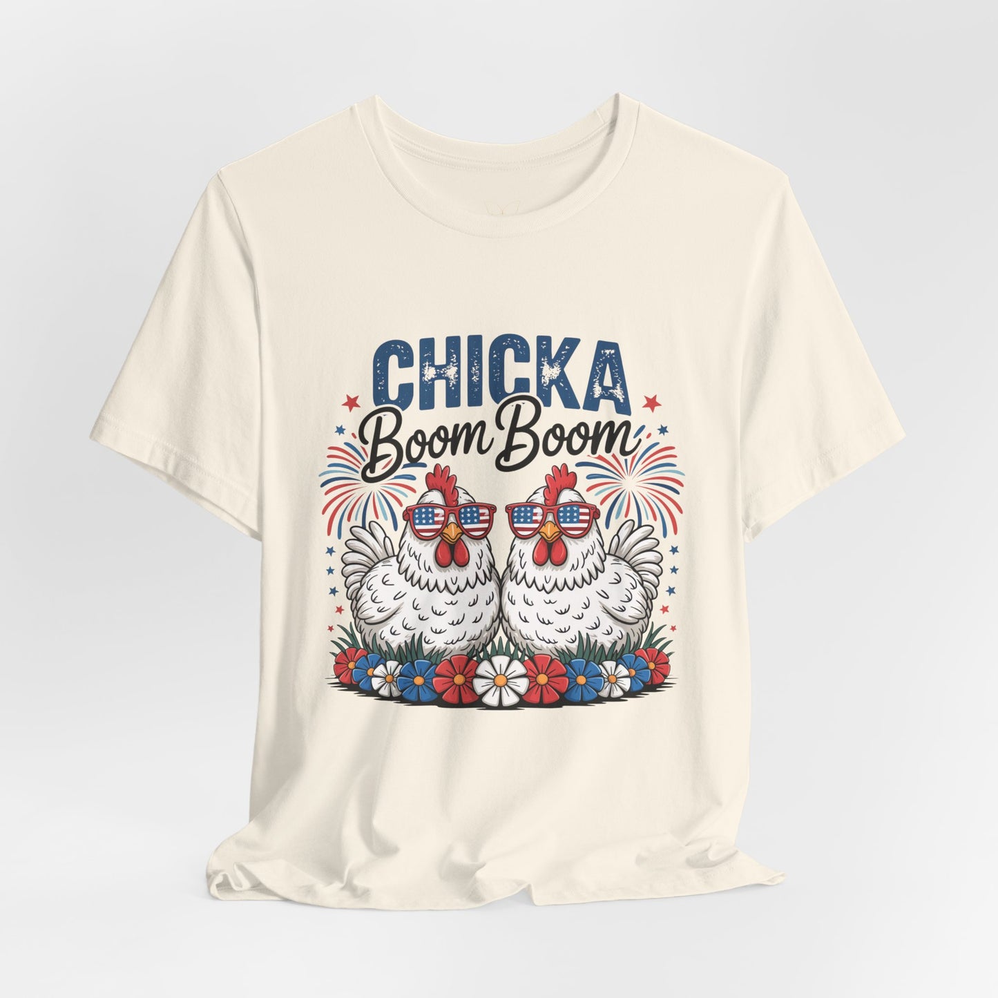 Chicka Boom Boom Chicken T-Shirt — Patriotic Funny Farm Tee