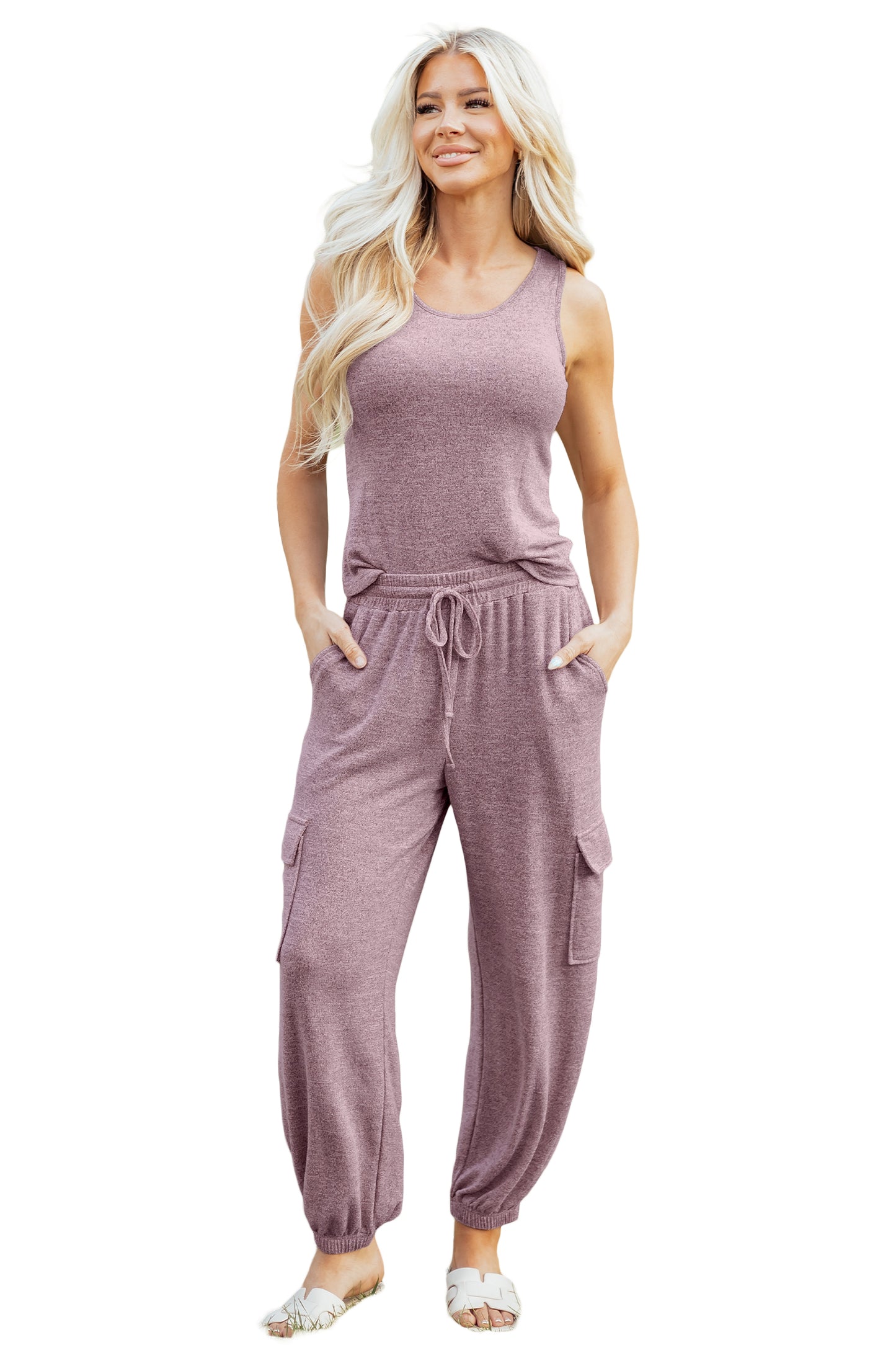 Casual Tank & Drawstring Jogger Set